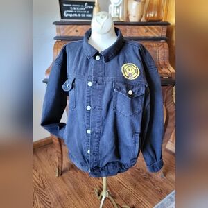 Unisex Conspiracy by WESC Denim Black Jacket Mens M Womens L